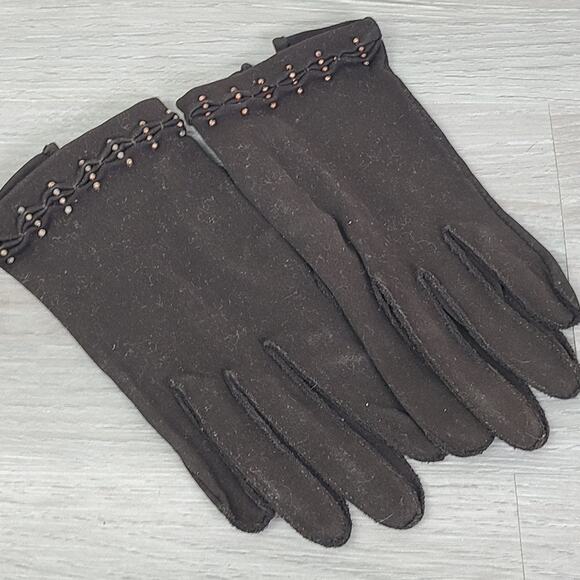 Crescendoe Women's Leather Driving Gloves Size 7 Brown Black Bundle Vtg - Picture 3 of 10